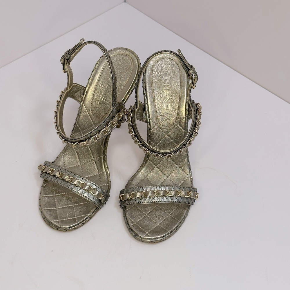 Chanel Iridescent Python Sandal - image 1